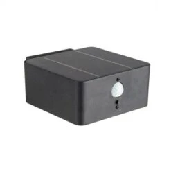 Applique Murale LED Solaire 5W 3000°K Noir + Détecteur - Carré