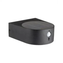 Applique Murale LED Solaire 5W 3000°K Noir + Détecteur - Ronde