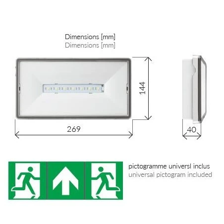 BAEH évacuation Habitation IP44 IK08 - 8 Lm 2 BAEH évacuation Habitation IP44 IK08 - 8 Lm – Image 2