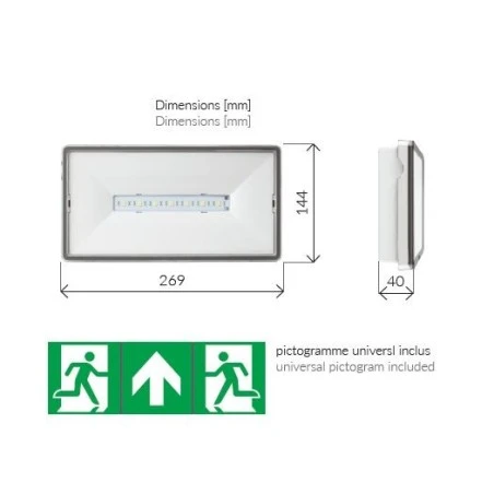 BAES évacuation IP44 IK08 - 143 Lm - BLOC.TECH S 2 BAES évacuation IP44 IK08 - 143 Lm - BLOC.TECH S – Image 2