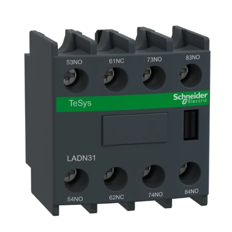 Schneider® Bloc De Contacts Auxiliaires - 3F+1O - Bornes à Vis-étriers - TeSys D - LADN31 1 Schneider® Bloc De Contacts Auxiliaires - 3F+1O - Bornes à Vis-étriers - TeSys D - LADN31