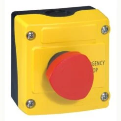 Legrand Boîte à Bouton équipée Osmoz Avec Coup De Poing Coupure D'urgence Rouge Pousser-tourner Ø40 - Avec Couvercle Jaune