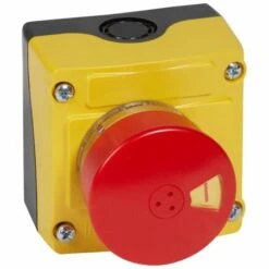 Legrand Boîte à Bouton équipée Osmoz Avec Coup De Poing D'arrêt D'urgence Rouge Ø54 - Avec Couvercle Jaune
