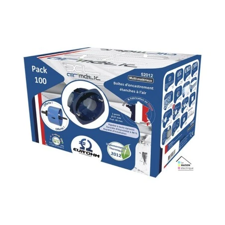 Boite D'appareillage à L'air Multi-matériaux 1 Poste - Pack 100 Boites + Scie Cloche - Ø 67/68 Mm - Prof. 40mm 1 Boite D'appareillage à L'air Multi-matériaux 1 Poste - Pack 100 Boites + Scie Cloche - Ø 67/68 Mm - Prof. 40mm