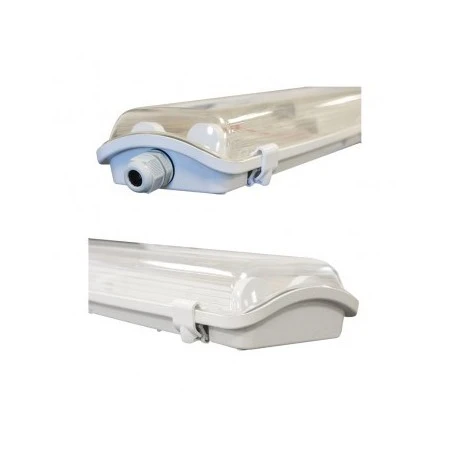 Boîtier étanche LED Sans Ballast - Phase/Neutre Même Côté - Pour 2 Tubes T8 De 120cm 1 Boîtier étanche LED Sans Ballast - Phase/Neutre Même Côté - Pour 2 Tubes T8 De 120cm