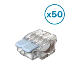 Borne à Levier 2 Entrées 0,2 à 6mm² Eur'Ohm - Boite De 50