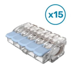 Borne à Levier 5 Entrées 0,2 à 6mm² Eur'Ohm - Boite De 15