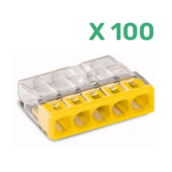Borne WAGO Pour Boite De Dérivation COMPACT 5 Conducteurs (Boite De 100 Pièces)