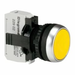 Legrand Bouton Non Lumineux à Impulsion Affleurant IP69 Osmoz Complet - Jaune