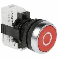 Legrand Bouton Non Lumineux à Impulsion Affleurant IP69 Osmoz Complet - Rouge Marqué O