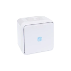 Bouton Poussoir Lumineux 10A Complet étanche OXXO Blanc IP55