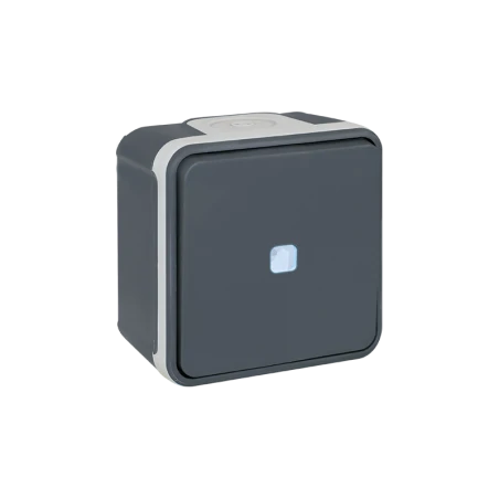 Bouton Poussoir Lumineux 10A Complet étanche OXXO Gris IP55 1 Bouton Poussoir Lumineux 10A Complet étanche OXXO Gris IP55