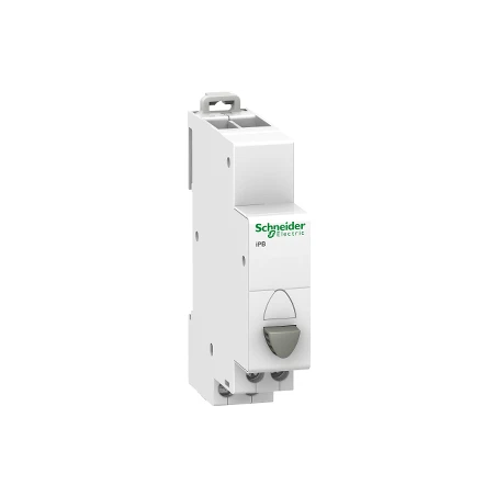Schneider® Bouton-poussoir Simple 20A 1NO + 1NF 230VCA - Gris - Acti9, IPB 1 Schneider® Bouton-poussoir Simple 20A 1NO + 1NF 230VCA - Gris - Acti9, IPB