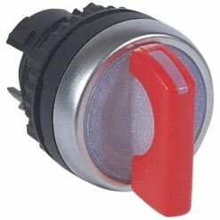 Legrand Bouton Tournant Lumineux à Manette Rouge 2 Positions Fixes 45° (0 à 12h) IP69