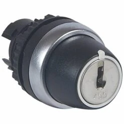 Legrand Bouton Tournant Non Lumineux à Clé N°455 - 3 Positions Droite Rappel Au Centre 45° - IP69