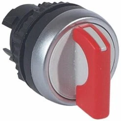 Legrand Bouton Tournant Non Lumineux à Manette Rouge - 2 Positions Fixes 45° (0 à 12h) - IP69