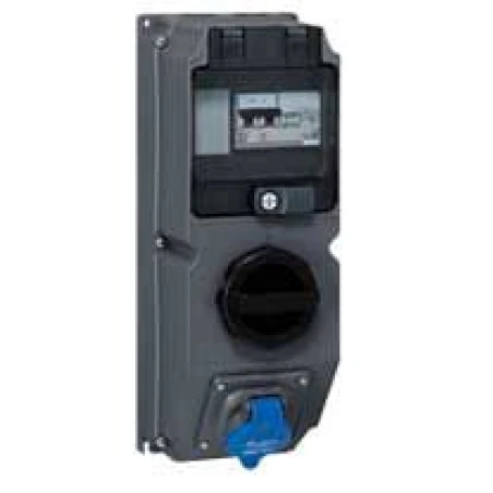 Legrand Coffret Monoprise Hypra 1 Prise 32A 2P+T- 200V~ à 250V~ Et 1 Interrupteur Et 1 Disjoncteur Différentiel - IP44 1 Legrand Coffret Monoprise Hypra 1 Prise 32A 2P+T- 200V~ à 250V~ Et 1 Interrupteur Et 1 Disjoncteur Différentiel - IP44