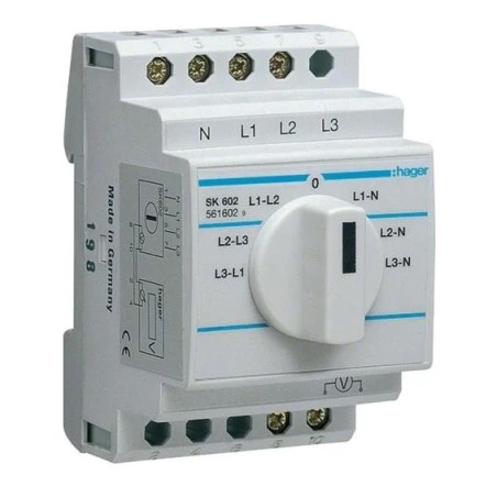 Commutateur De Voltmètre 7 Positions 20 A - 400 V~ 1 Commutateur De Voltmètre 7 Positions 20 A - 400 V~