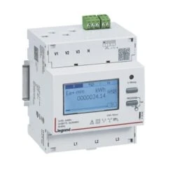 Legrand Compteur Modulaire Triphasé EMDX³ Non MID Raccordement TI 5A - 4 Modules - Avec Sortie à Impulsions
