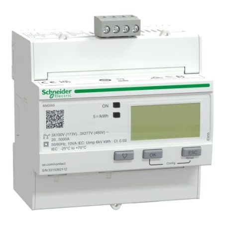 Schneider® Compteur D'énergie Triphasé TI Souples U018 - Multi Tarif - Alarme KW - Modbus - Acti9 IEM 1 Schneider® Compteur D'énergie Triphasé TI Souples U018 - Multi Tarif - Alarme KW - Modbus - Acti9 IEM