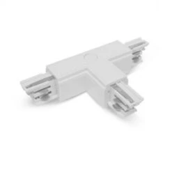 Connecteur Triphasé Forme T Circuit Extérieur Droit - Blanc
