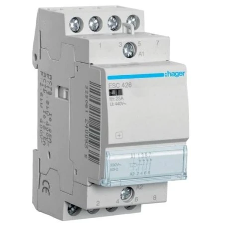 Contacteur 25A, 4O, 230 V 1 Contacteur 25A, 4O, 230 V