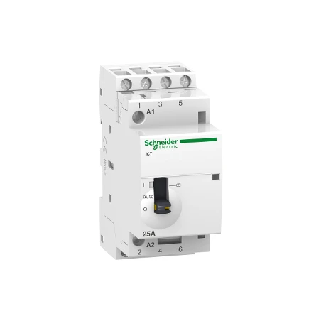 Schneider® Contacteur à Commande Manuelle 25A 4NO 24VCA 50Hz - Acti9, ICT 1 Schneider® Contacteur à Commande Manuelle 25A 4NO 24VCA 50Hz - Acti9, ICT
