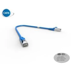 Cordon RJ45 0,3m - CAT6A - Surmoulé S/FTP - 100Ω - LSOH - Bleu