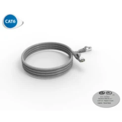 Cordon RJ45 2m - CAT6 - Surmoulé F/UTP - 100Ω - LS0H - Gris