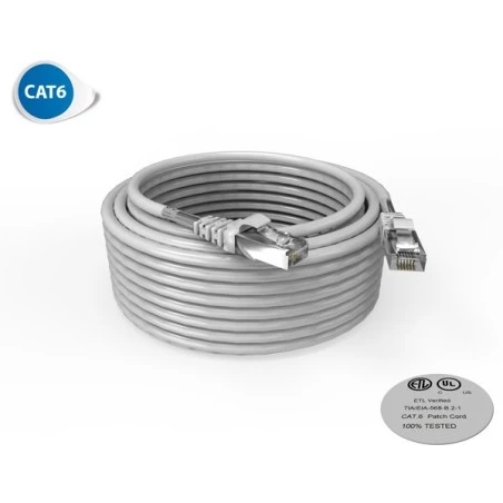 Cordon RJ45 10m - CAT6 - Surmoulé F/UTP - 100Ω - LSOH - Gris 1 Cordon RJ45 10m - CAT6 - Surmoulé F/UTP - 100Ω - LSOH - Gris