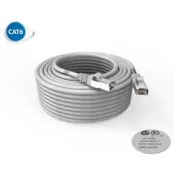 Cordon RJ45 20m - CAT6 - Surmoulé F/UTP - 100Ω - LSOH - Gris