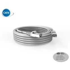 Cordon RJ45 7m - CAT6A - Surmoulé S/FTP - 100Ω - LS0H - Gris