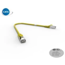 Cordon RJ45 0,3m - CAT6A - Surmoulé S/FTP - 100Ω - LSOH - Jaune