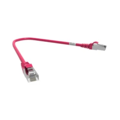 Cordon RJ45 0,3m - CAT6A - Surmoulé S/FTP - 100Ω - LSOH - Rose