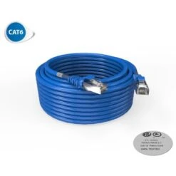 Cordon RJ45 10m - CAT6 - Surmoulé F/UTP - 100Ω - LSOH - Bleu