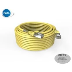 Cordon RJ45 10m - CAT6 - Surmoulé F/UTP - 100Ω - LSOH - Jaune