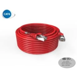 Cordon RJ45 10m - CAT6 - Surmoulé F/UTP - 100Ω - LSOH - Rouge