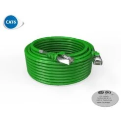 Cordon RJ45 10m - CAT6 - Surmoulé F/UTP - 100Ω - LSOH - Vert