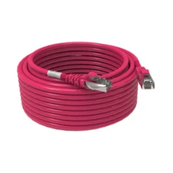 Cordon RJ45 10m - CAT6A - Surmoulé S/FTP - 100Ω - LS0H - Rose