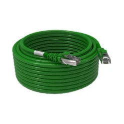 Cordon RJ45 10m - CAT6A - Surmoulé S/FTP - 100Ω - LS0H - Vert