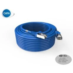 Cordon RJ45 15m - CAT6 - Surmoulé F/UTP - 100Ω - LSOH - Bleu