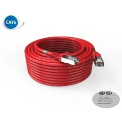 Cordon RJ45 15m - CAT6 - Surmoulé F/UTP - 100Ω - LSOH - Rouge