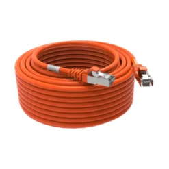 Cordon RJ45 15m - CAT6A - Surmoulé S/FTP - 100Ω - LS0H - Orange