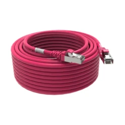 Cordon RJ45 15m - CAT6A - Surmoulé S/FTP - 100Ω - LS0H - Rose