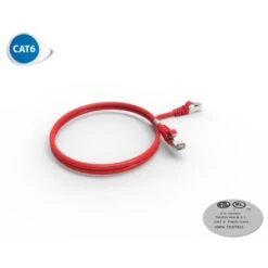 Cordon RJ45 1m - CAT6A - Surmoulé S/FTP - 100Ω - LS0H - Rouge