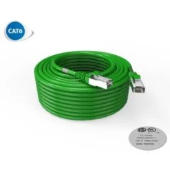Cordon RJ45 20m - CAT6 - Surmoulé F/UTP - 100Ω - LSOH - Vert