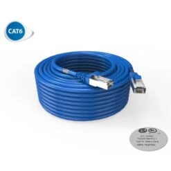 Cordon RJ45 20m - CAT6A - Surmoulé S/FTP - 100Ω - LS0H - Bleu