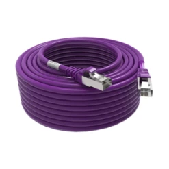 Cordon RJ45 20m - CAT6A - Surmoulé S/FTP - 100Ω - LS0H - Violet