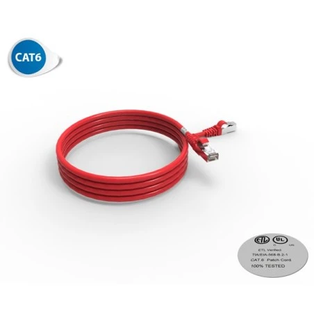 Cordon RJ45 2m - CAT6 - Surmoulé F/UTP - 100Ω - LS0H - Rouge 1 Cordon RJ45 2m - CAT6 - Surmoulé F/UTP - 100Ω - LS0H - Rouge