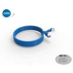 Cordon RJ45 2m - CAT6A - Surmoulé S/FTP - 100Ω - LS0H - Bleu